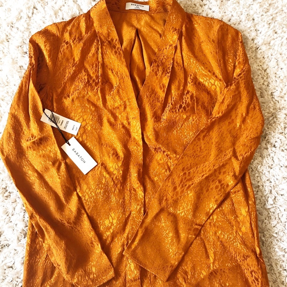 ARITZIA POWER BLOUSE IN RICH COGNAC New with tags
